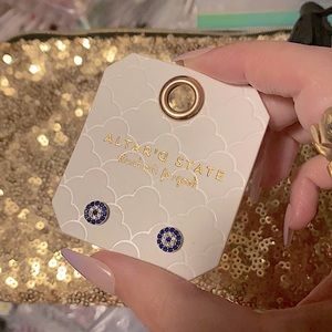 Dainty stud evil eye 🧿 blue earrings